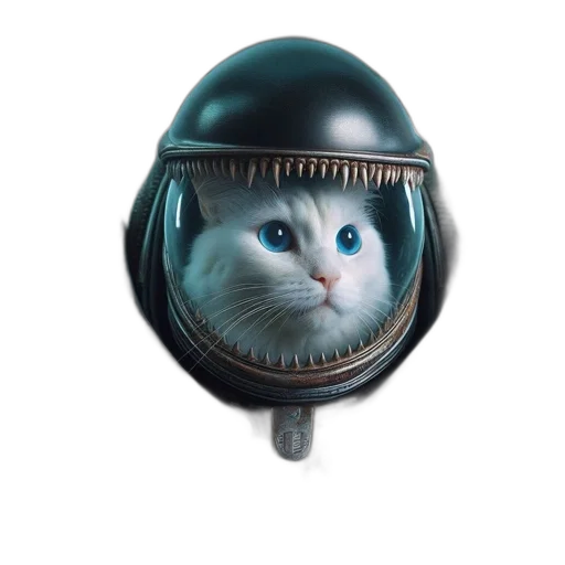 robot, mask, hat, animal, concept art, photorealistic, 3d render, cyberpunk transparent PNG cut-out