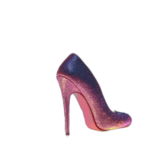 shoes, 3d render, colorful, person, made, pvc, sparkles transparent PNG cut-out