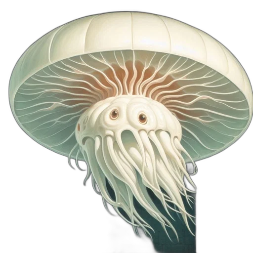hat, hair, umbrella, creature, concept art, fantasy art, pixel art, 3d render transparent PNG cut-out