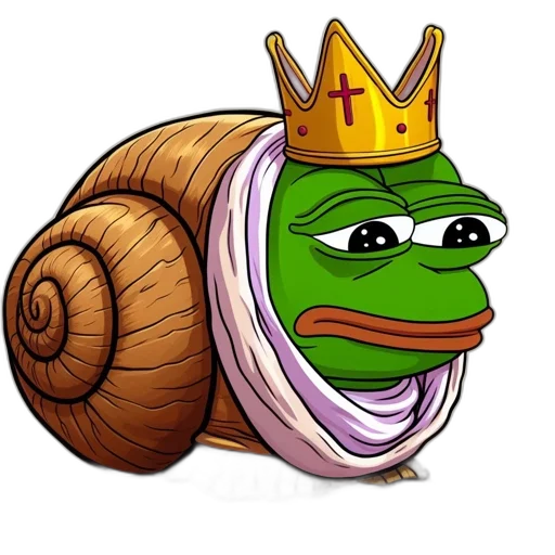 crown, animal, creature, hat, concept art, photorealistic, sad, frog-snail transparent PNG cut-out