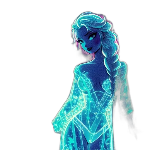 dress, robot, creature, jacket, concept art, vaporwave, fantasy art, cyberpunk transparent PNG cut-out
