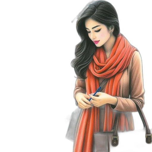 jewelry, dress, pencil sketch, oil painting, watercolor, cartoon, red, monochrome transparent PNG cut-out
