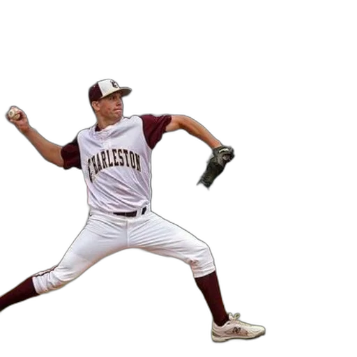 baseball, player, charleston, middle, pitch transparent PNG cut-out