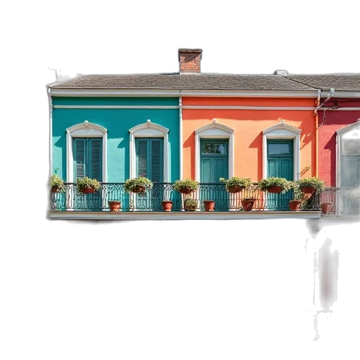 building, furniture, umbrella, 3d render transparent PNG cut-out