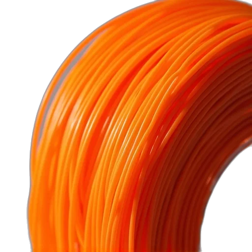 hair, 3d render, orange, pla, filament transparent PNG cut-out