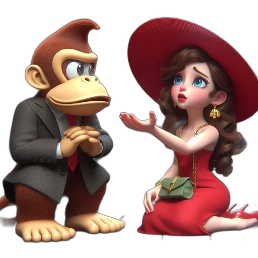concept art, 3d render, cartoon, photorealistic, fire, two, animated, characters transparent PNG cut-out
