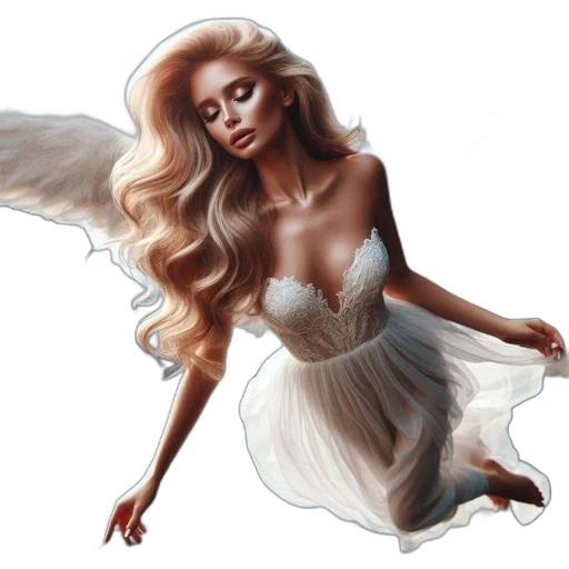 fantasy art, concept art, photorealistic, pixel art, woman, long, blond, hair transparent PNG cut-out