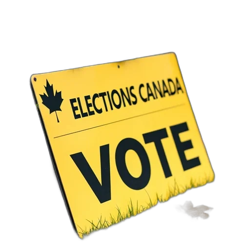 yellow, black, sign, words, elections, canada, vote, leaning transparent PNG cut-out