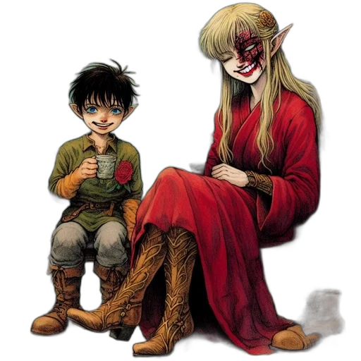 comic book art, concept art, fantasy art, anime, young, boy, female, character transparent PNG cut-out