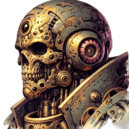 robot, mask, face, weapon, concept art, cyberpunk, photorealistic, fantasy art transparent PNG cut-out