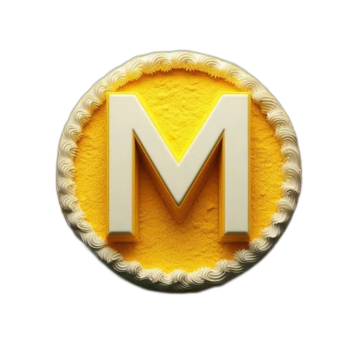 food, crown, jewelry, 3d render, monochrome, golden, metallic, letter transparent PNG cut-out
