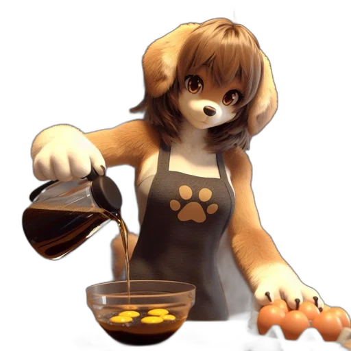 food, staff, animal, pixel art, concept art, 3d render, anime, anthropomorphic transparent PNG cut-out