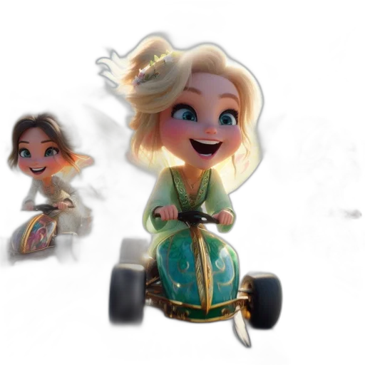 dress, concept art, 3d render, fantasy art, cartoon, snow, three, animated transparent PNG cut-out
