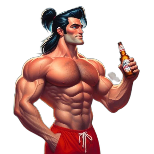 bottle, concept art, fantasy art, pixel art, cartoon, man, red, swim transparent PNG cut-out