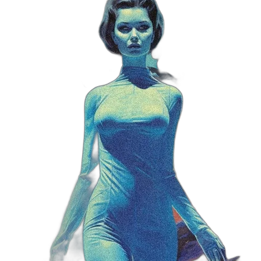 dress, robot, comic book art, concept art, fantasy art, 3d render, underwater, outer space transparent PNG cut-out