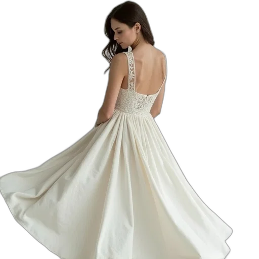 dress, white, pepo transparent PNG cut-out