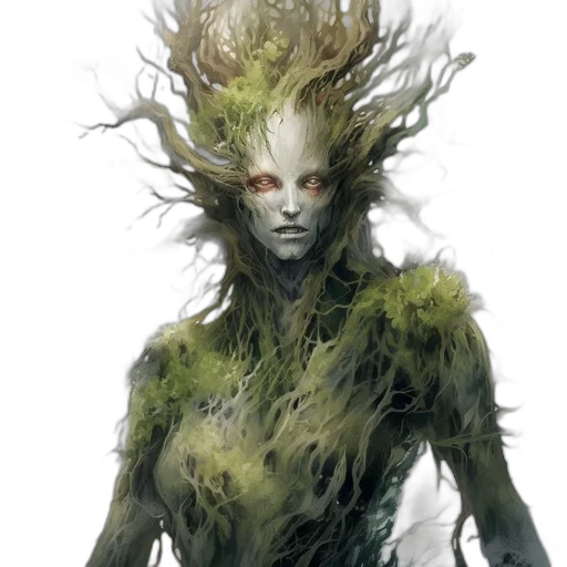 creature, hair, face, mask, concept art, fantasy art, comic book art, photorealistic transparent PNG cut-out