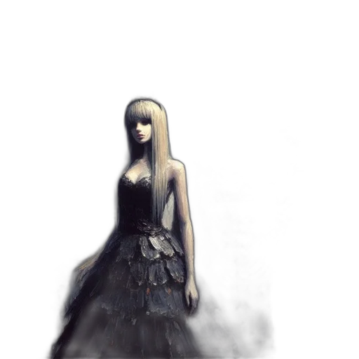 dress, robot, face, mask, concept art, fantasy art, watercolor, pixel art transparent PNG cut-out
