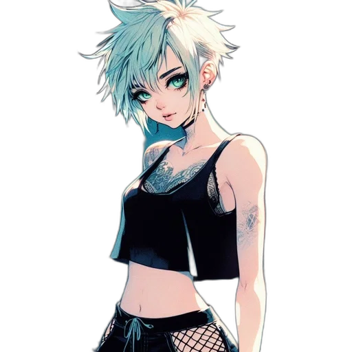 dress, staff, jacket, creature, anime, cyberpunk, concept art, cartoon transparent PNG cut-out