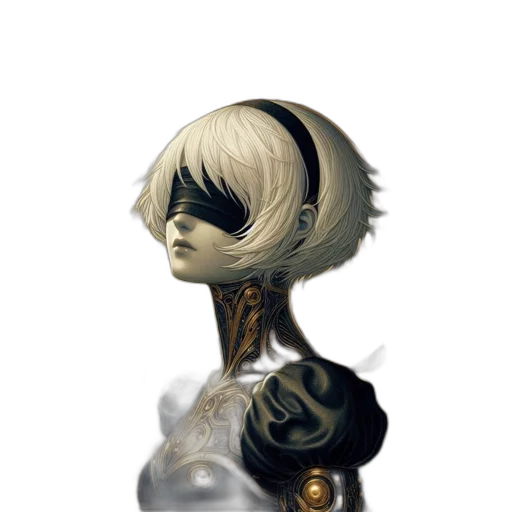 mask, face, robot, staff, fantasy art, concept art, photorealistic, 3d render transparent PNG cut-out
