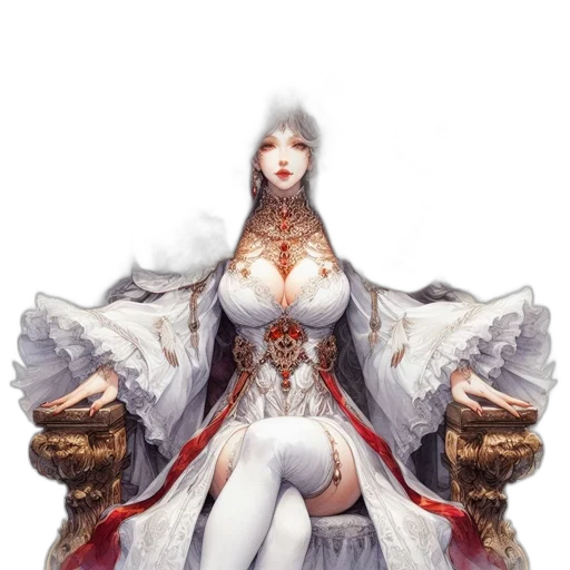 dress, crown, staff, sword, fantasy art, concept art, pixel art, comic book art transparent PNG cut-out