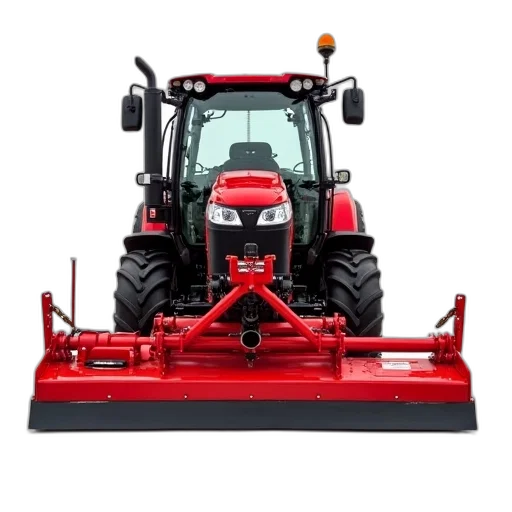weapon, red, tractor, rotary, tiller, attachment, shown, front transparent PNG cut-out