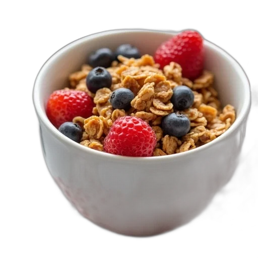 food, cup, granola, sitting transparent PNG cut-out