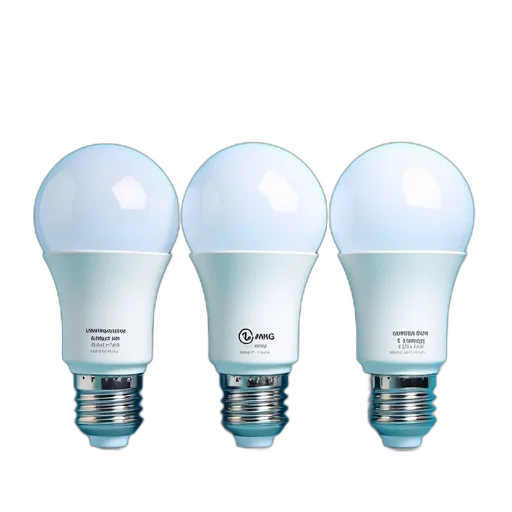 package, three, white, led, light, bulbs, blue, background transparent PNG cut-out