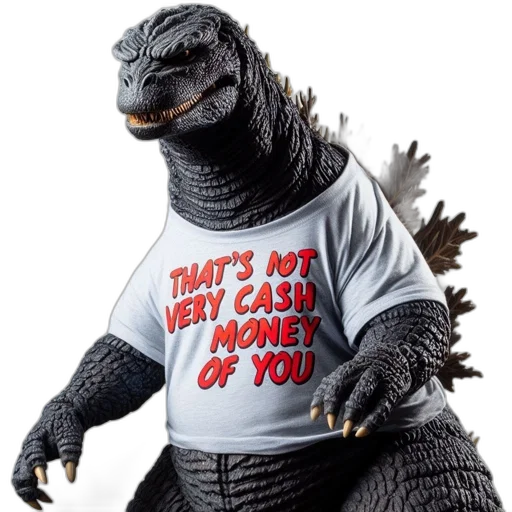 creature, animal, dragon, detailed, model, godzilla, wears, white transparent PNG cut-out