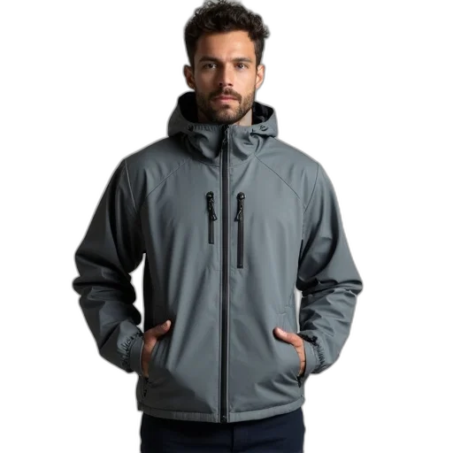 jacket, men, full, zip transparent PNG cut-out