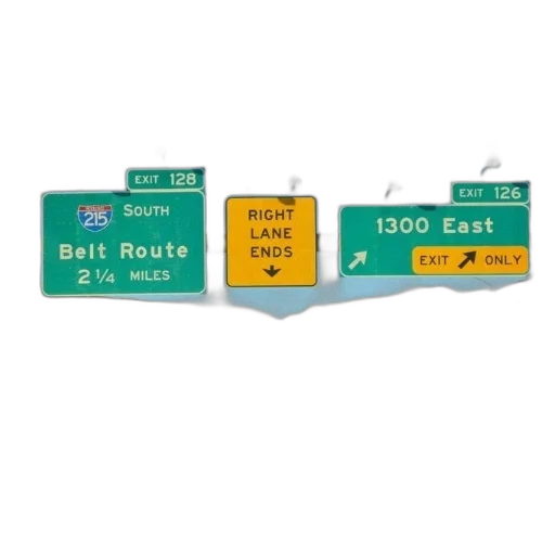 highway, signs, indicating, belt, route, exit, 1300, east transparent PNG cut-out