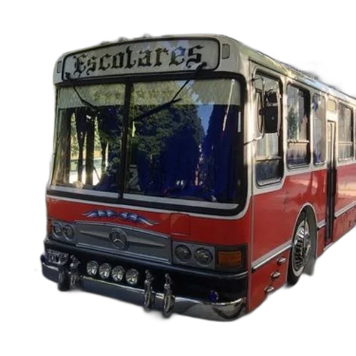 car, photorealistic, 3d render, concept art, red, bus, word, escolares transparent PNG cut-out