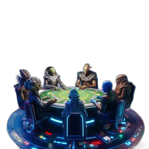 crown, staff, robot, concept art, outer space, futuristic, cityscape, diverse transparent PNG cut-out