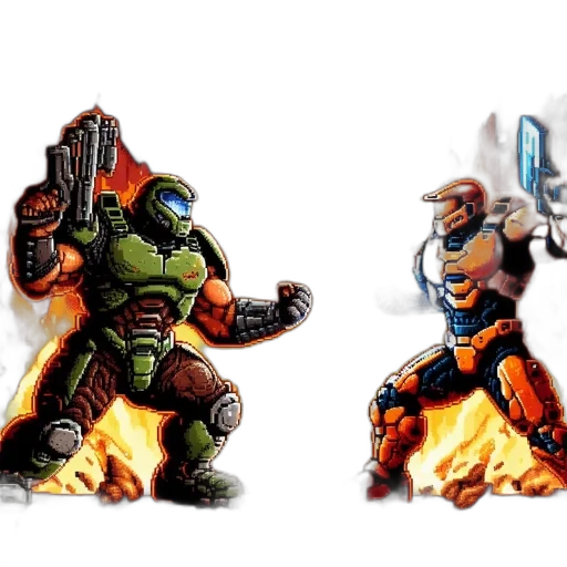 concept art, pixel art, comic book art, fantasy art transparent PNG cut-out
