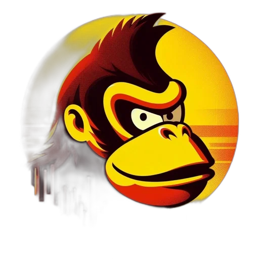 3d render, concept art, photorealistic, cartoon, illustrated, gorilla, face, dominates transparent PNG cut-out
