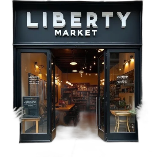 first, image, shows, entrance, market, called, liberty, door transparent PNG cut-out