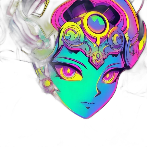 mask, face, crown, jewelry, concept art, fantasy art, cyberpunk, vaporwave transparent PNG cut-out