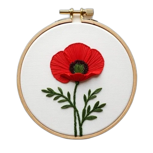 flower, jewelry, dress, hat, red, white, canvas, embroidered transparent PNG cut-out
