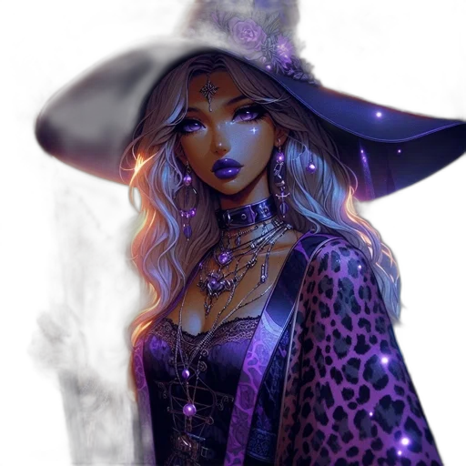 hat, dress, staff, jewelry, fantasy art, concept art, photorealistic, comic book art transparent PNG cut-out