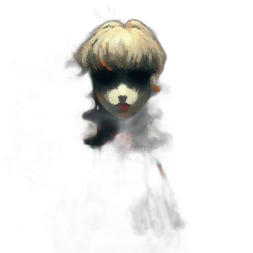 mask, face, creature, hair, concept art, watercolor, pixel art, fantasy art transparent PNG cut-out