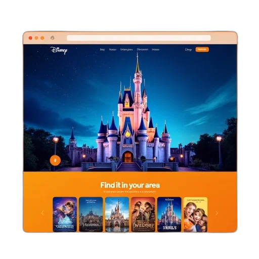 promotional, website, disney, family, movies, vibrant, orange, background transparent PNG cut-out