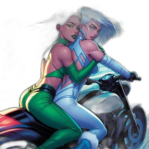 comic book art, concept art, fantasy art, cyberpunk, neon lights, underwater, green, neon transparent PNG cut-out