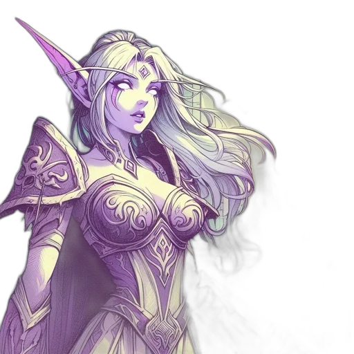 fantasy art, concept art, pixel art, watercolor, pastel, dark, female, character transparent PNG cut-out