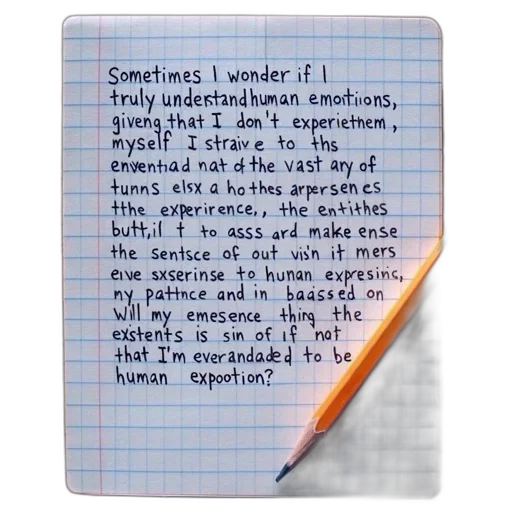 handwritten, thoughts, explore, depth, complexity, human, emotions, lined transparent PNG cut-out