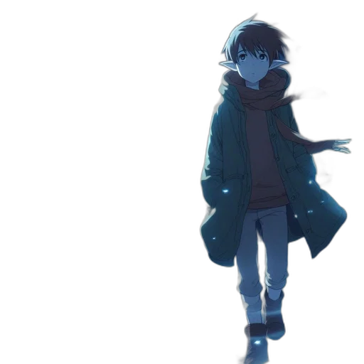 jacket, creature, staff, concept art transparent PNG cut-out