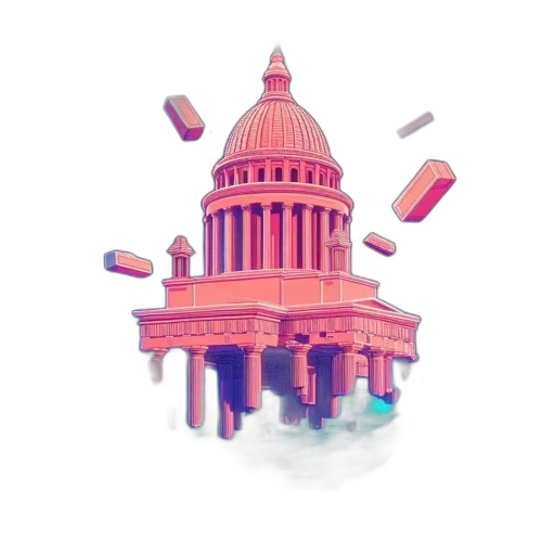 building, pixel art, vaporwave, concept art, 3d render, colorful, pastel, neoclassical transparent PNG cut-out