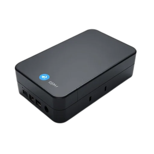 black, electronic, device, blue, label, top, left, corner transparent PNG cut-out