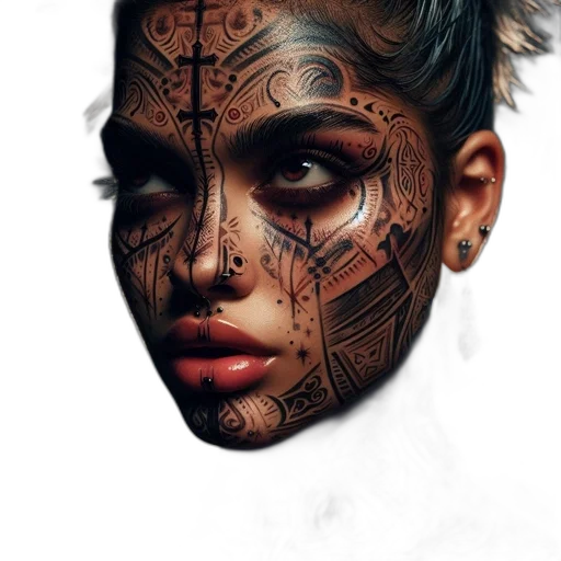 mask, face, jewelry, creature, cyberpunk, photorealistic, fantasy art, concept art transparent PNG cut-out