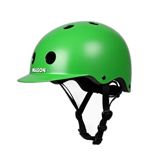 hat, 3d render, cyberpunk, green, bicycle, helmet, word, mason transparent PNG cut-out