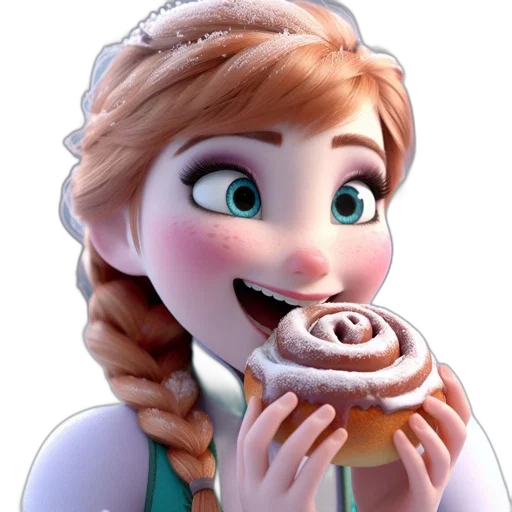 food, face, 3d render, photorealistic, cartoon, concept art, snow, animated transparent PNG cut-out
